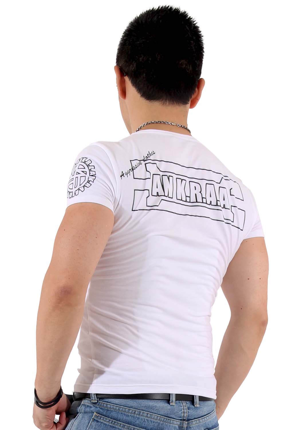 amne アンヌ プリント Tシャツ H_s tee L.L.L BLACK | BRAND,A
